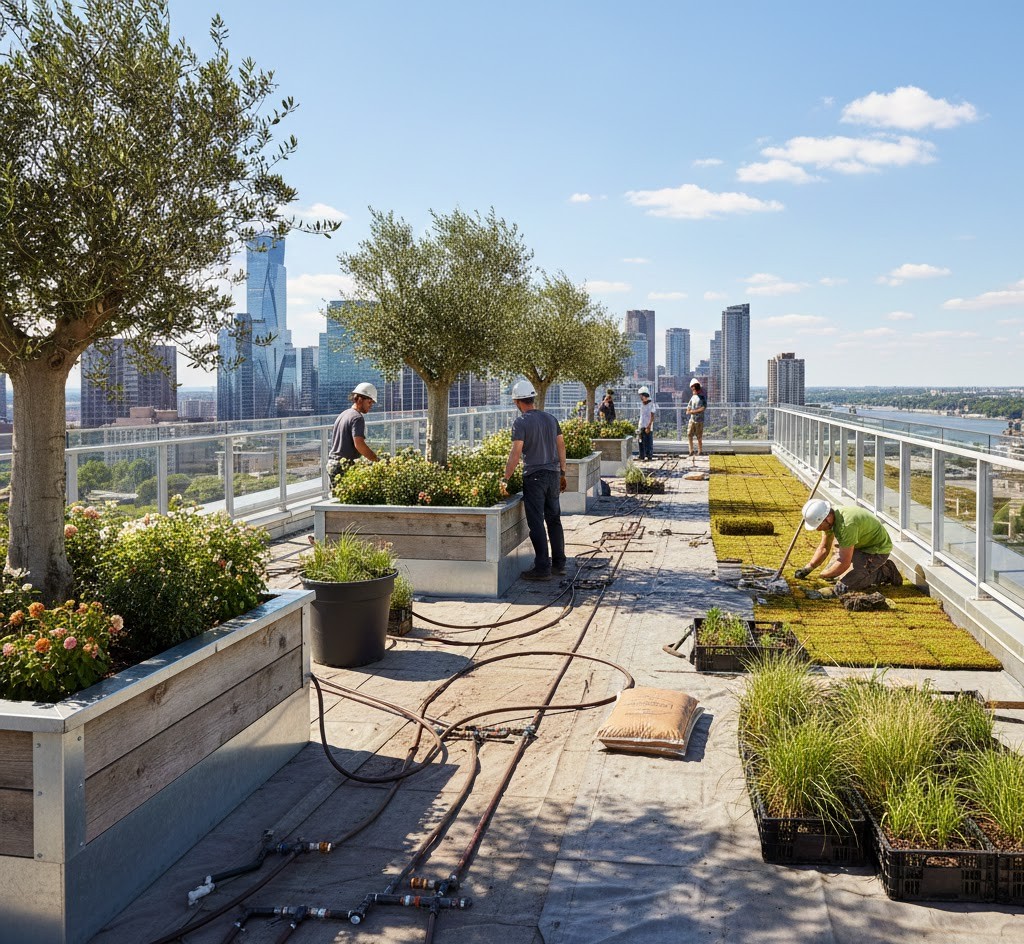 Professionele daktuin installatie