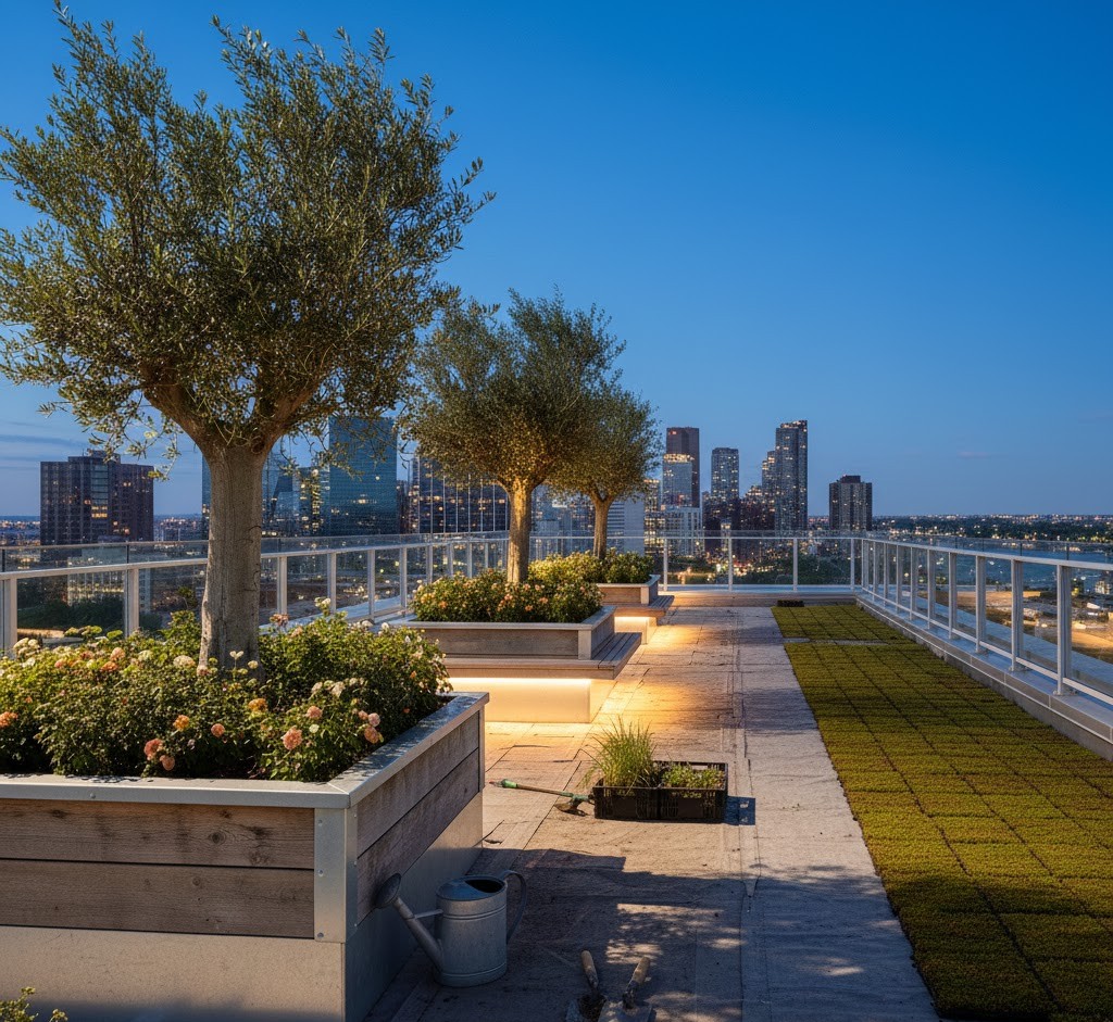 Sfeervolle verlichting voor daktuin